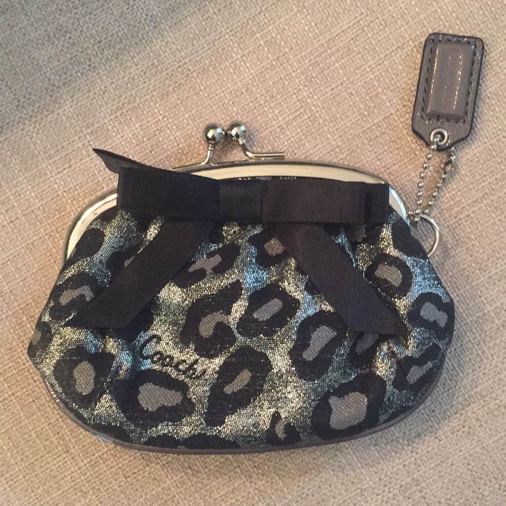 Coach leopard change purse